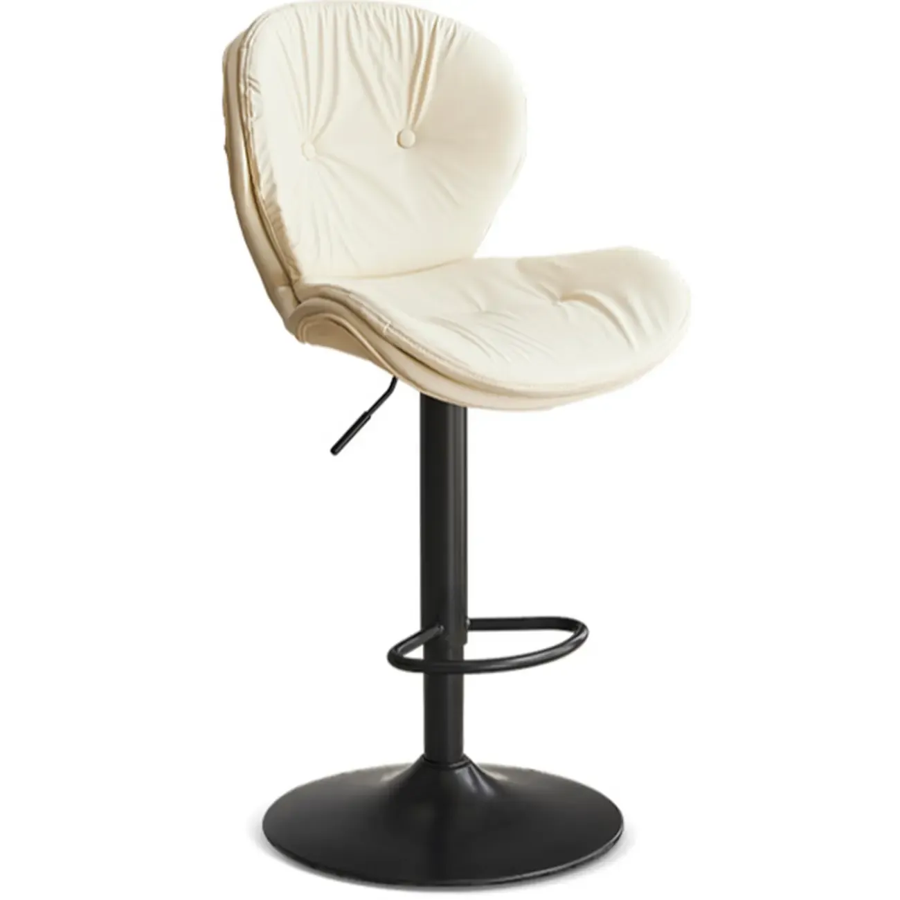 Armless Faux Leather Swivel Wingbacked Bar Stools Image - 12
