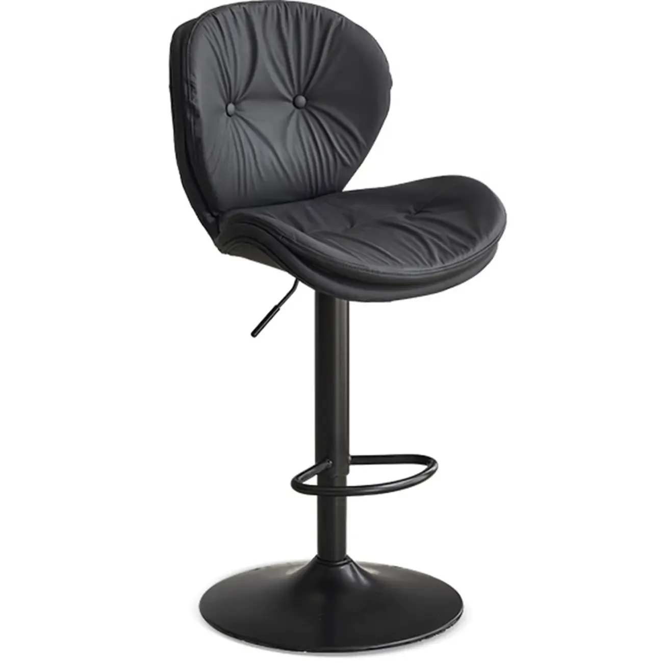 Armless Faux Leather Swivel Wingbacked Bar Stools Image - 13