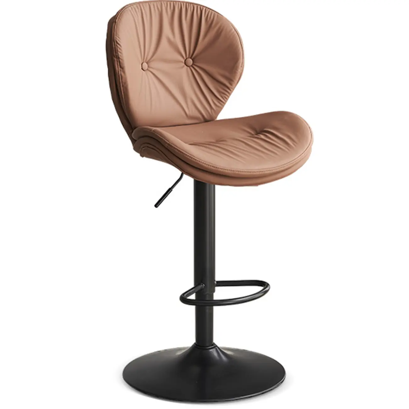 Armless Faux Leather Swivel Wingbacked Bar Stools Image - 14 | homeyfad