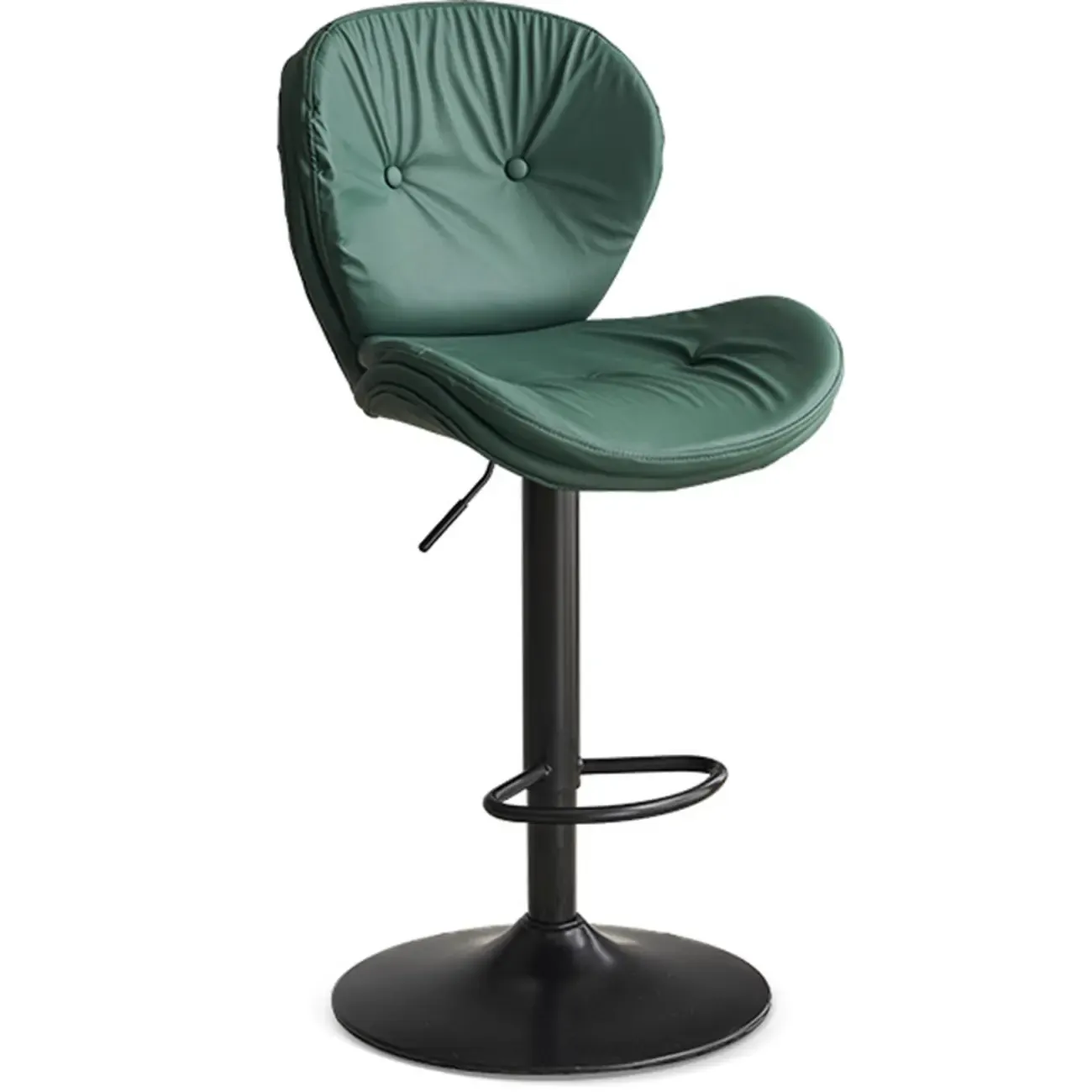 Armless Faux Leather Swivel Wingbacked Bar Stools Image - 15