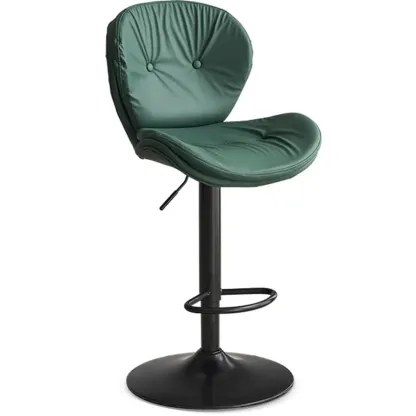 Armless Faux Leather Swivel Wingbacked Bar Stools Image - 15