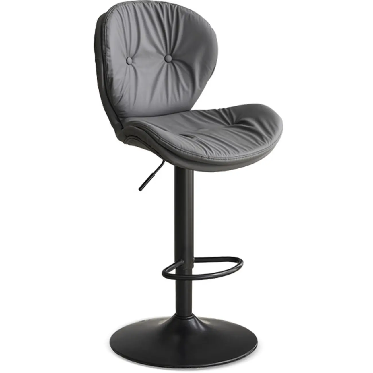 Armless Faux Leather Swivel Wingbacked Bar Stools Image - 17 | homeyfad