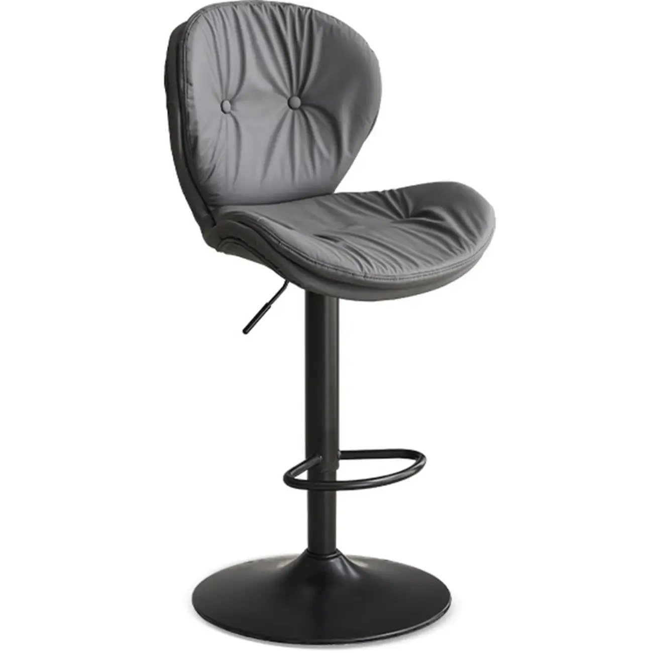Armless Faux Leather Swivel Wingbacked Bar Stools Image - 17
