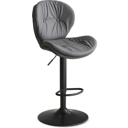 Armless Faux Leather Swivel Wingbacked Bar Stools Image - 17