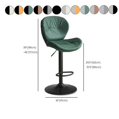 Armless Faux Leather Swivel Wingbacked Bar Stools #size