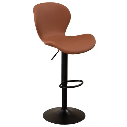 Elegant Curved Faux Leather Winged-back Bar Stools Image - 20