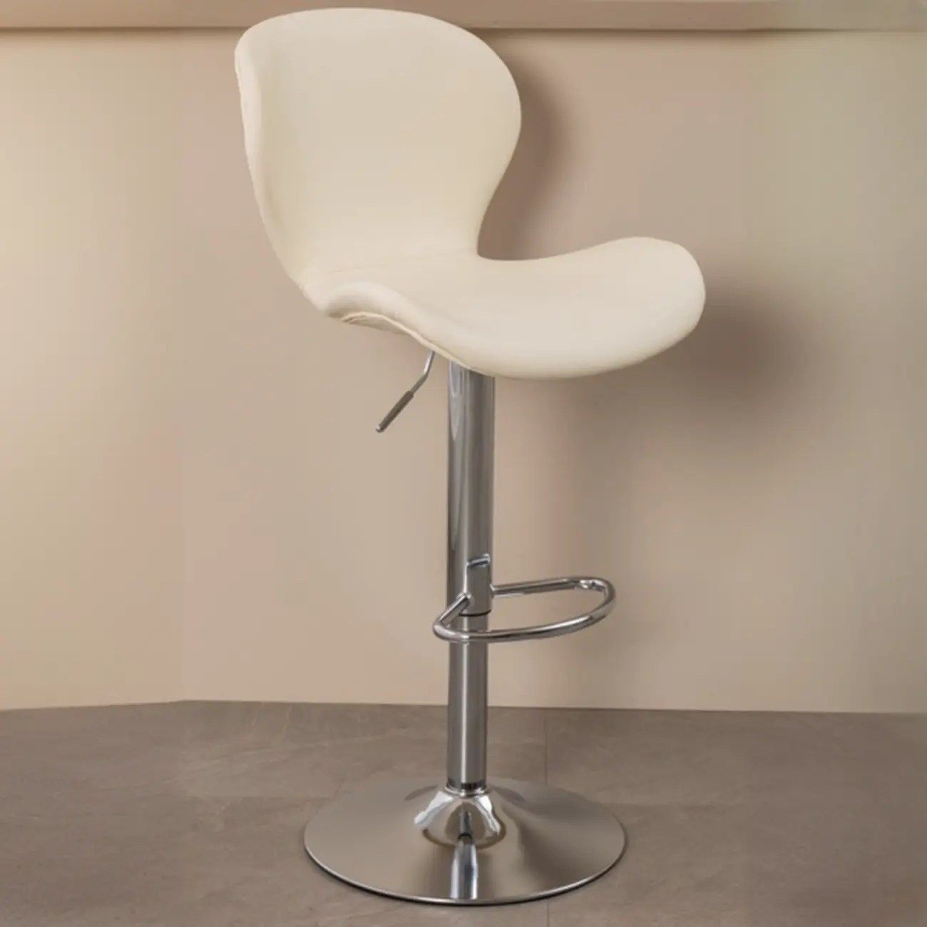Elegant Curved Faux Leather Winged-back Bar Stools Image - 11 | homeyfad
