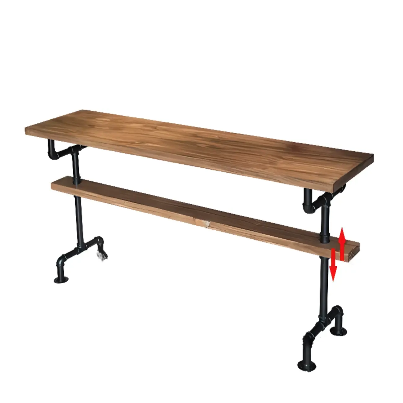 Industrial Brown Black Metal Wood Bar Tables Image - 5