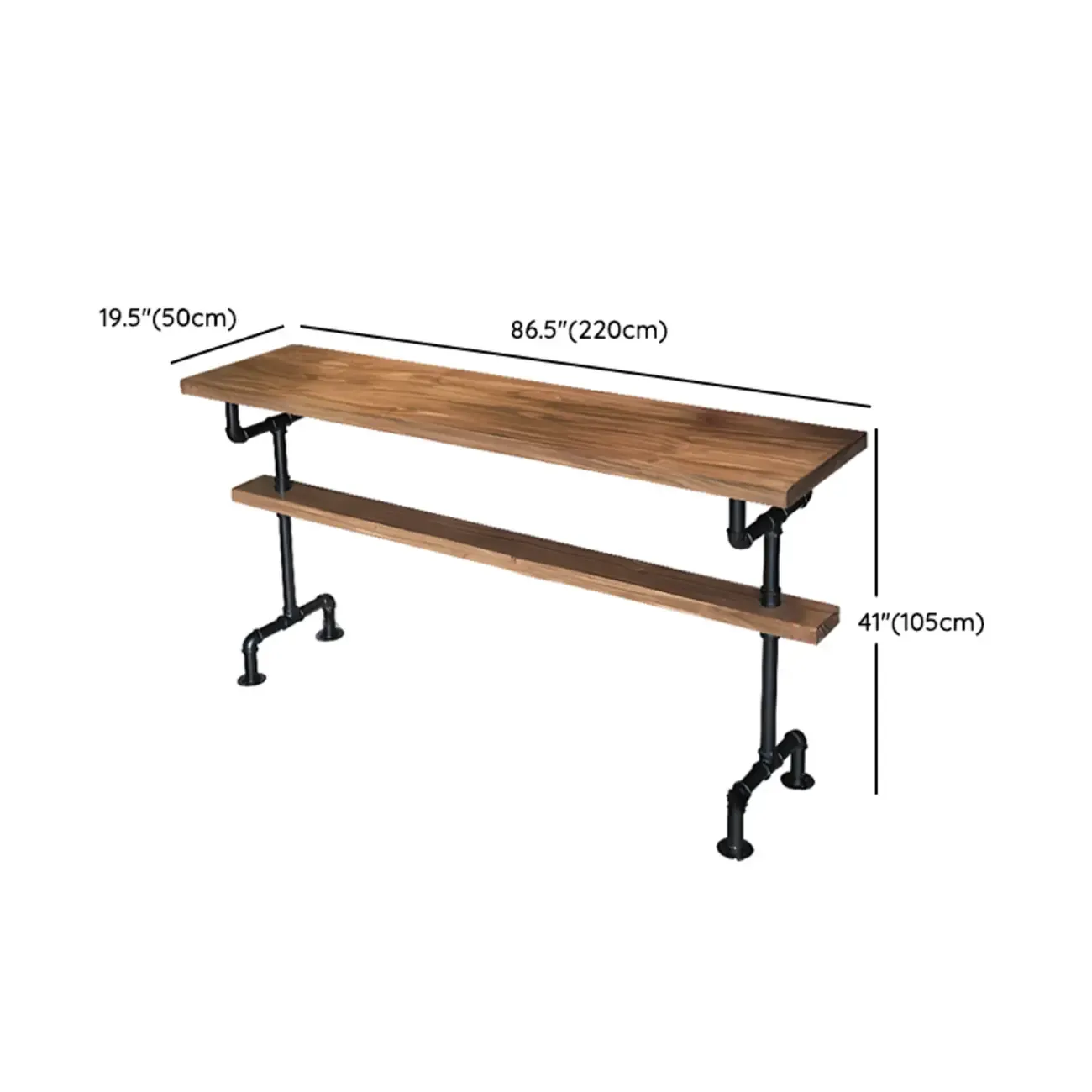 Industrial Brown Black Metal Wood Bar Tables Image - 12