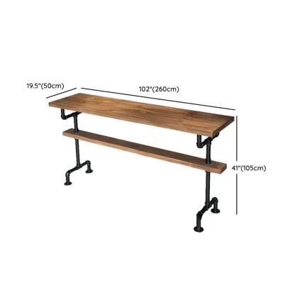 Industrial Brown Black Metal Wood Bar Tables Image - 14