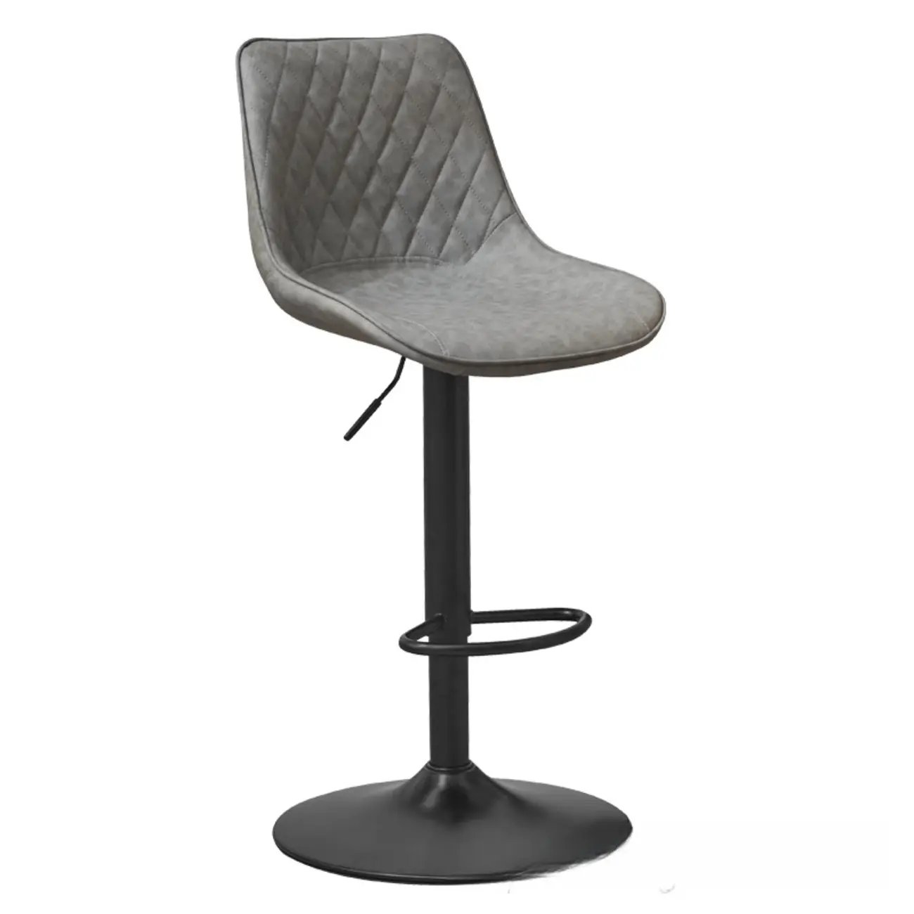 Chic Leather Tufted Swivel Adjustable Bar Stool Image - 22 | homeyfad