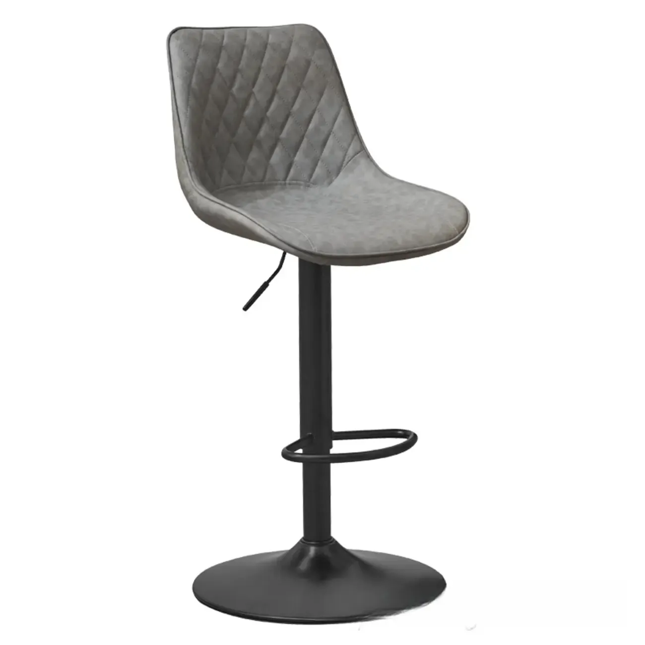 Chic Leather Tufted Swivel Adjustable Bar Stool Image - 22