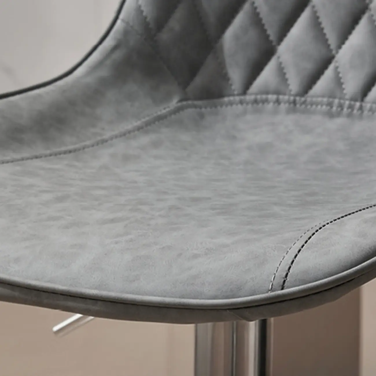 Chic Leather Tufted Swivel Adjustable Bar Stool Image - 20 | homeyfad