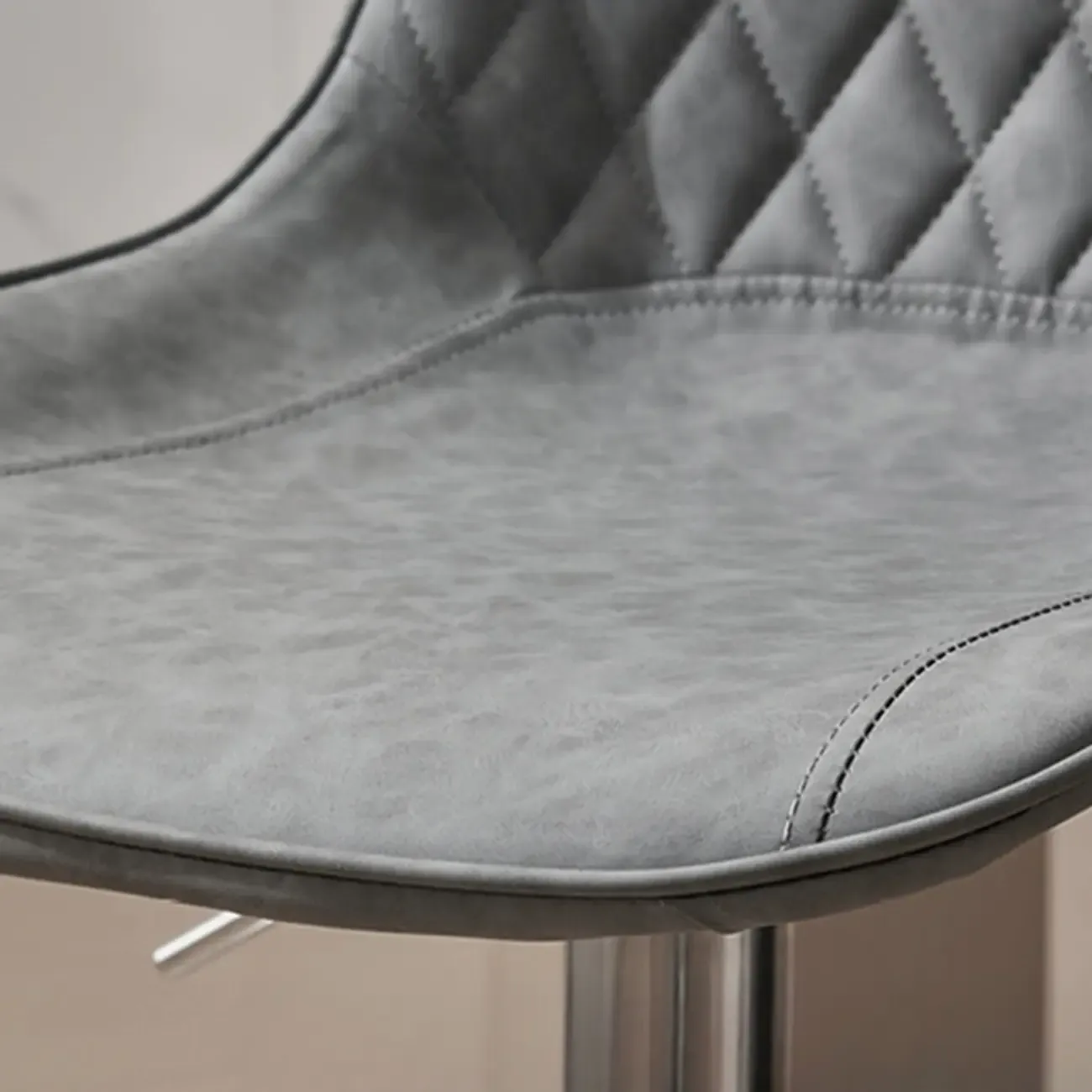 Chic Leather Tufted Swivel Adjustable Bar Stool Image - 20