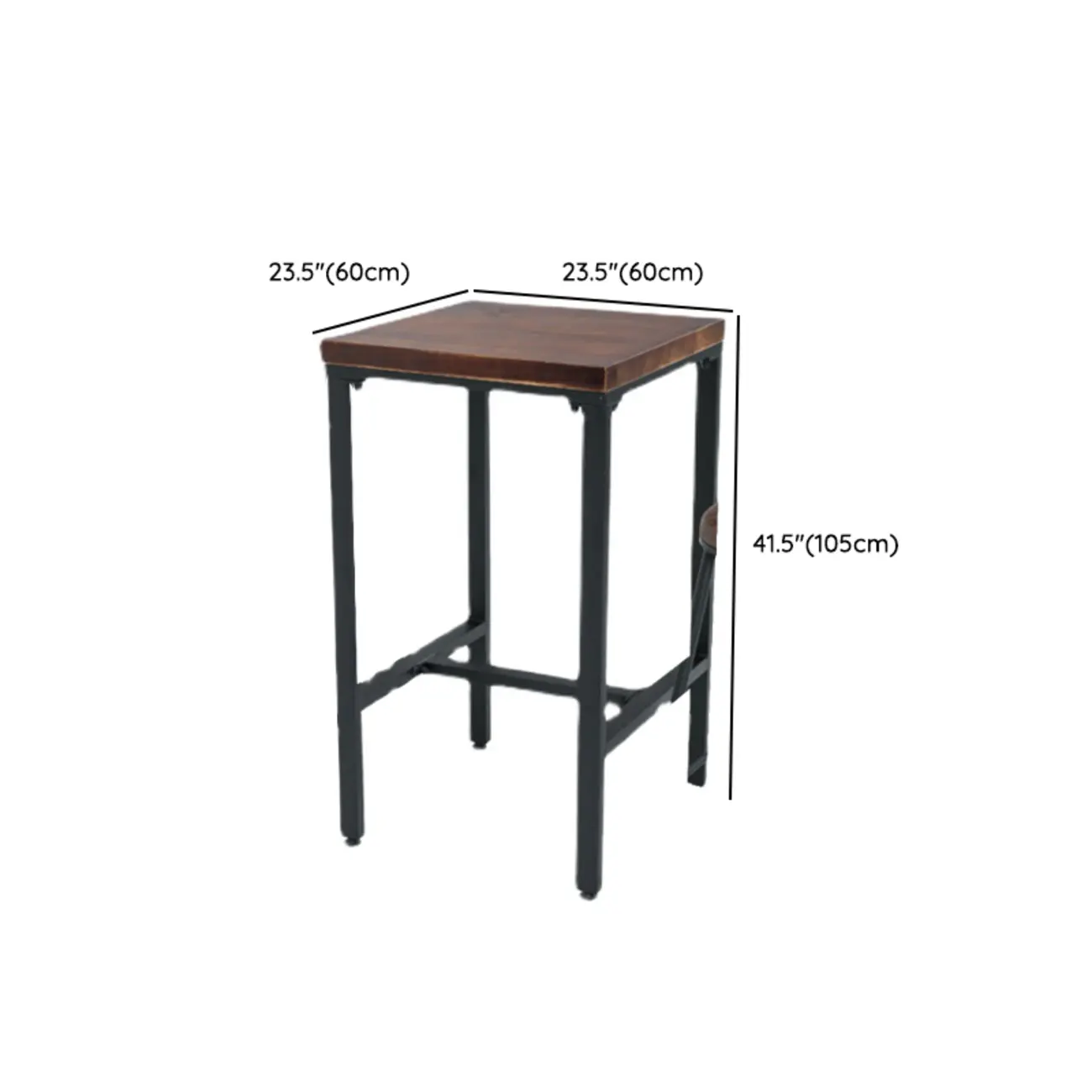 Industrial Brown Wooden Square Trestle Bar Tables #size | homeyfad