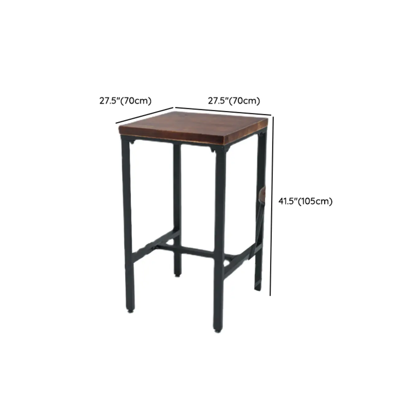 Industrial Brown Wooden Square Trestle Bar Tables Image - 9 | homeyfad