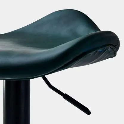 Faux Leather Saddle Swivel Adjustable Bar Stool Image - 10