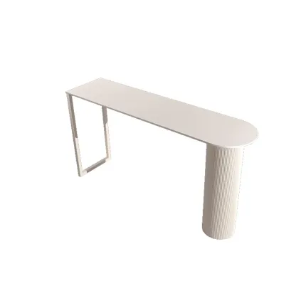 Modern White Slate Asymmetrical Bar Tables Image - 6