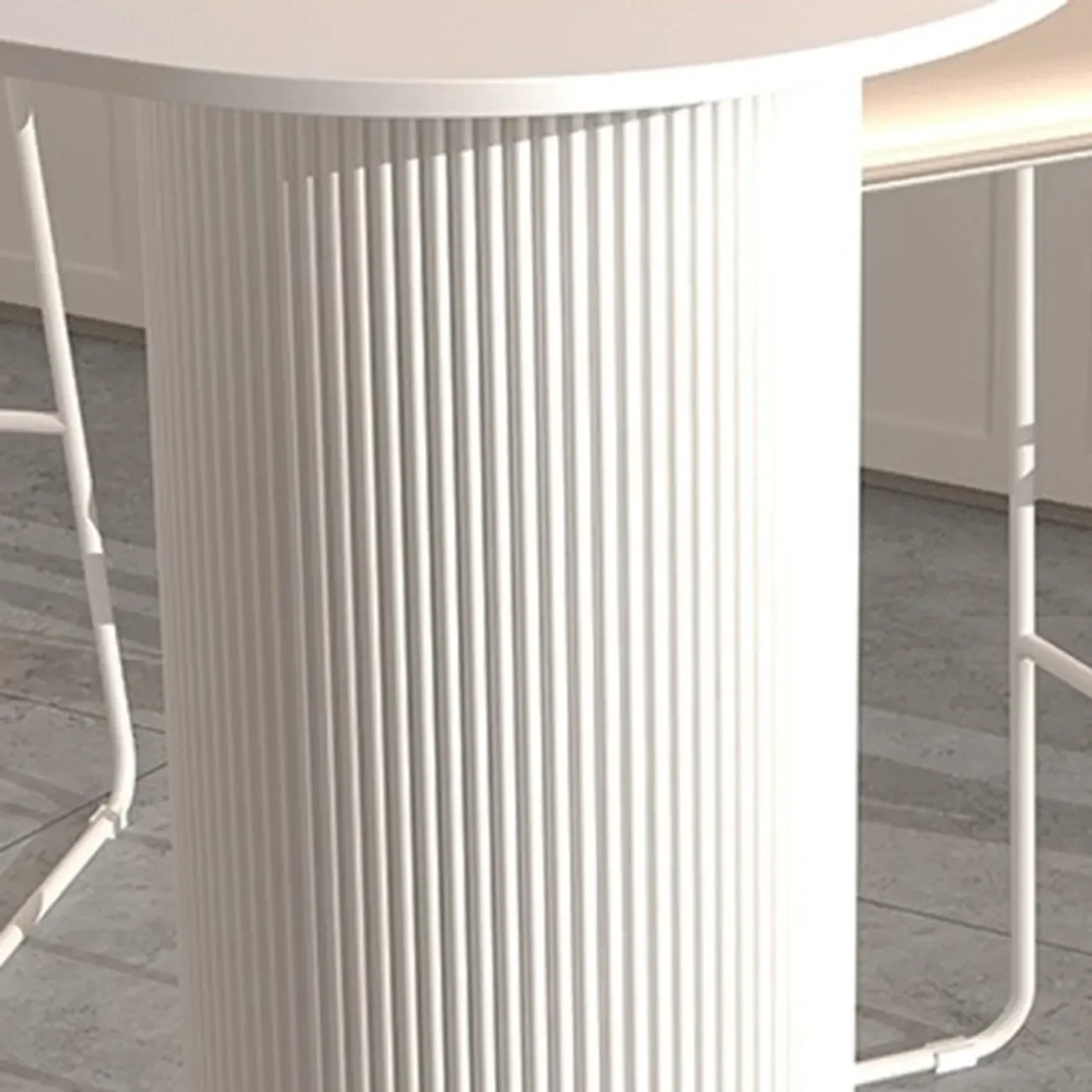 Modern White Slate Asymmetrical Bar Tables Image - 7