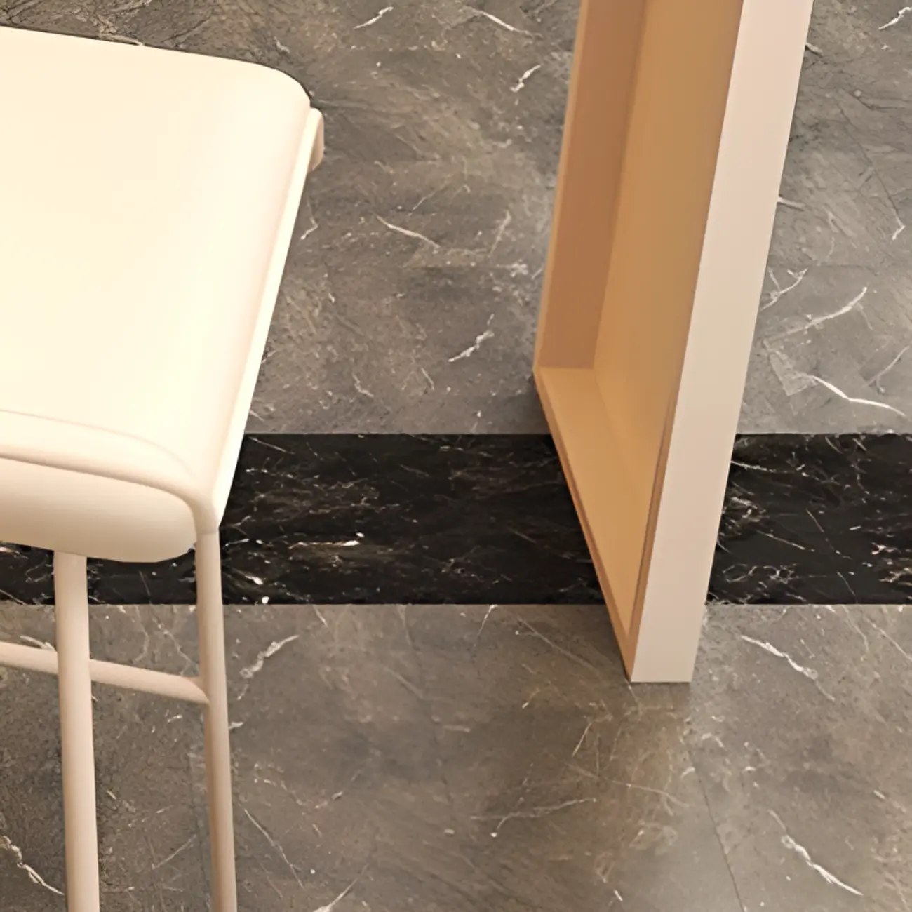 Coal Slate White Metal Bistro Table with Storage Image - 8 | homeyfad