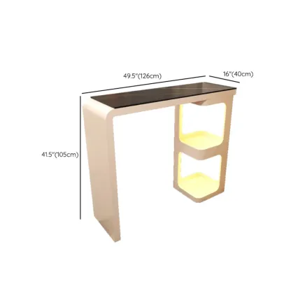 Coal Slate White Metal Bistro Table with Storage Image - 12