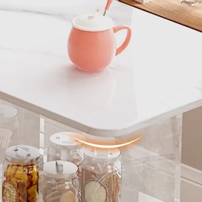 Modern Black Wooden Grain Top Clear Acrylic Storage Bar Tables Image - 5