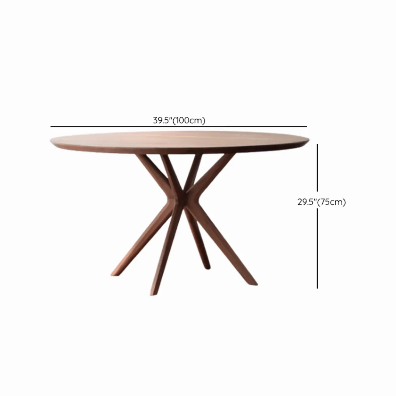 Modern Brown Solid Wood Round Dining Table Image - 10 | homeyfad