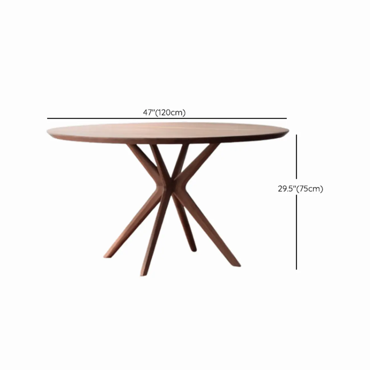 Modern Brown Solid Wood Round Dining Table Image - 12 | homeyfad