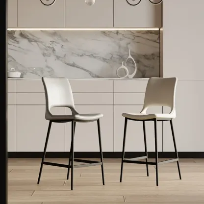 Dining Saddle Faux Leather Comfortable Counter Bar Stool Image - 1