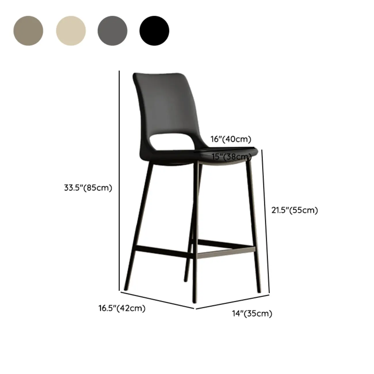 Dining Saddle Faux Leather Comfortable Counter Bar Stool #size | homeyfad