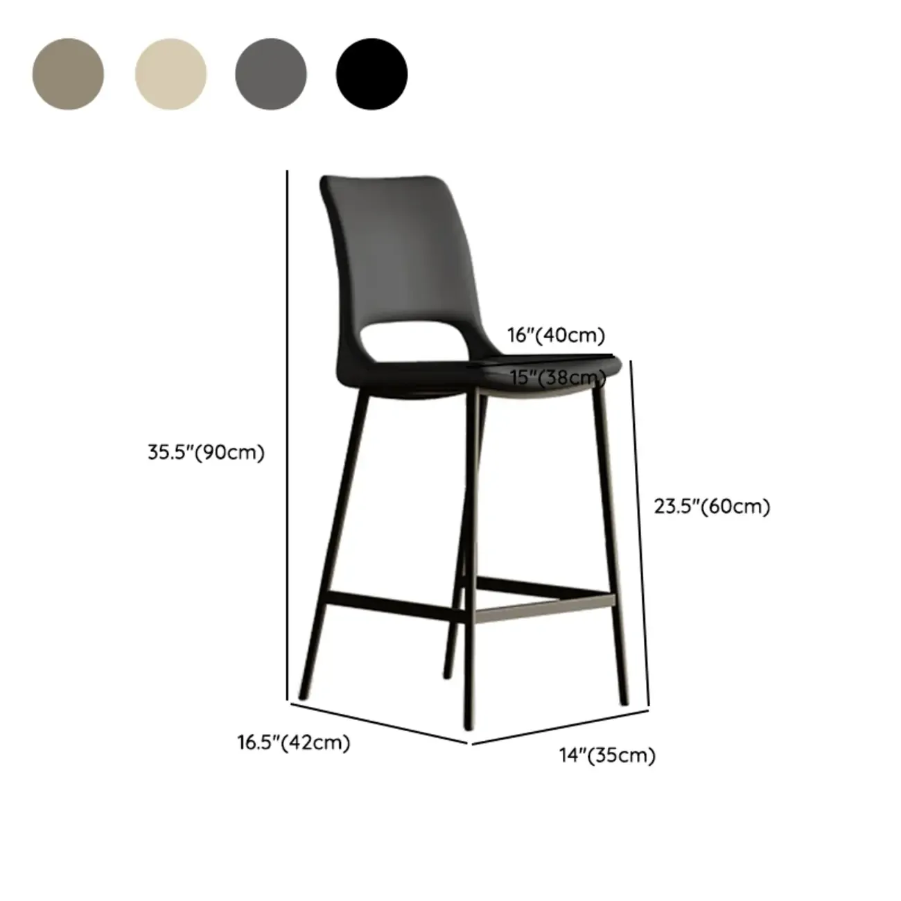 Dining Saddle Faux Leather Comfortable Counter Bar Stool Image - 9