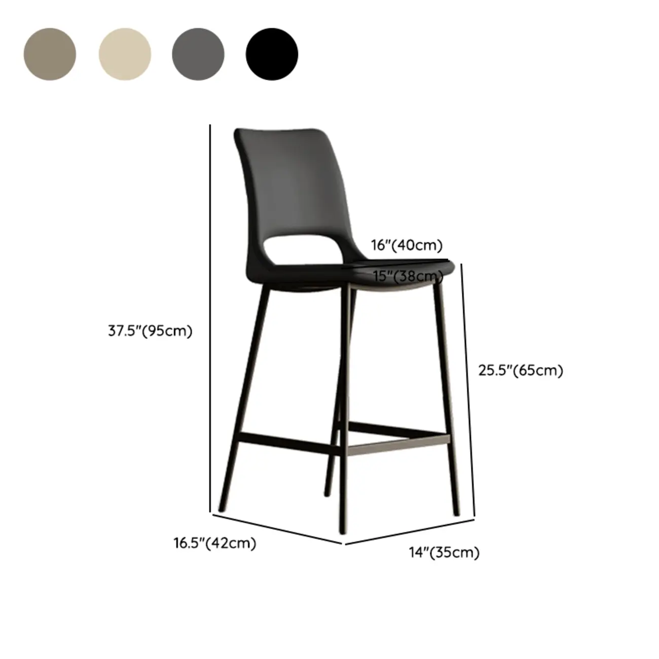 Dining Saddle Faux Leather Comfortable Counter Bar Stool Image - 10 | homeyfad