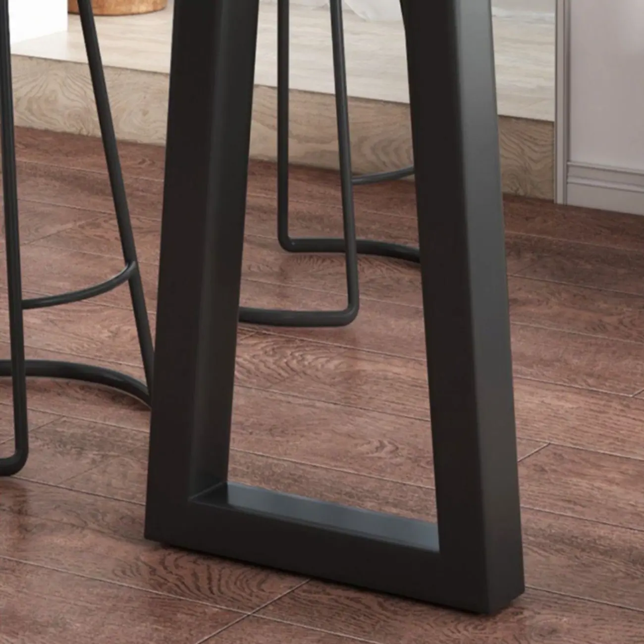 Modern Wooden Bar Table with Sled Base for Kitchen or Pub Image - 11 | homeyfad