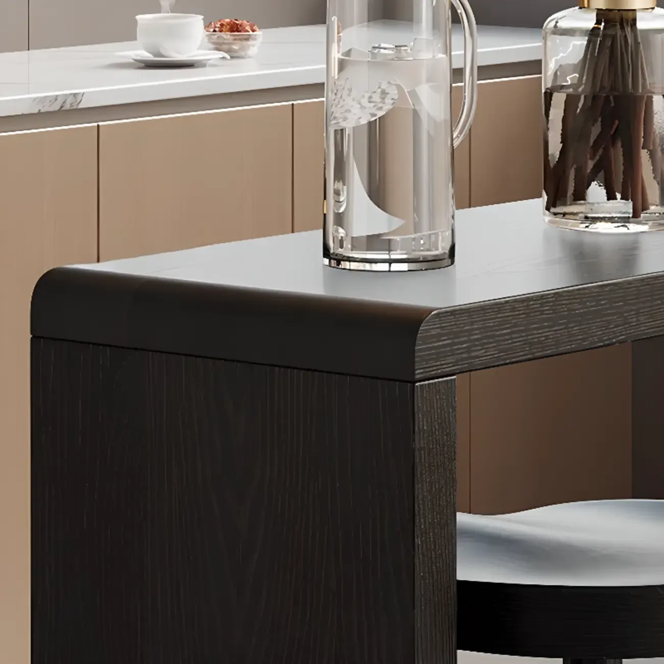 Modern Black Wooden Storage Bar Tables Image - 3