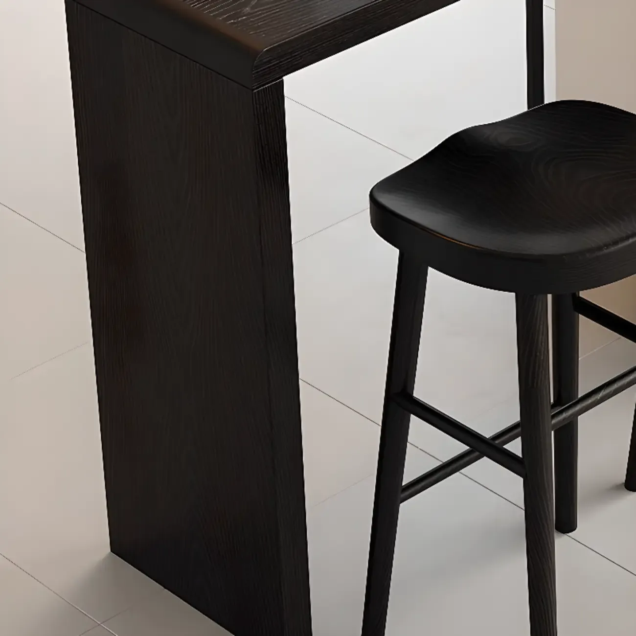 Modern Black Wooden Storage Bar Tables Image - 4