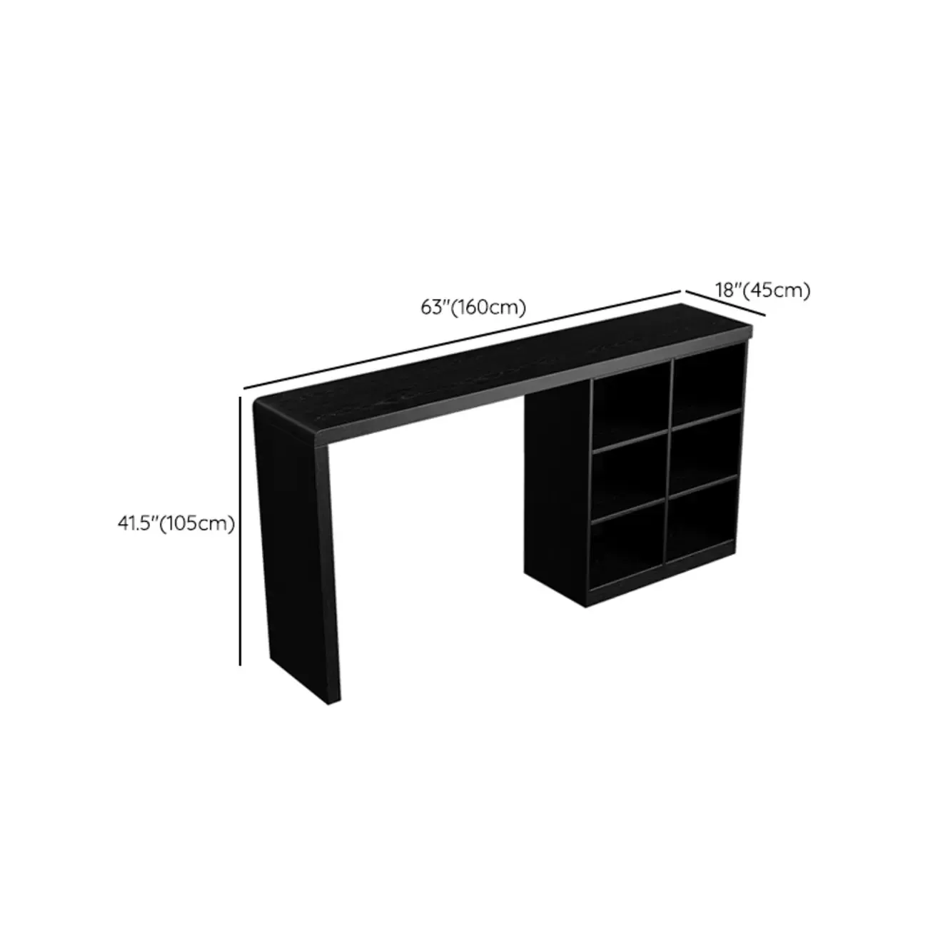 Modern Black Wooden Storage Bar Tables Image - 7