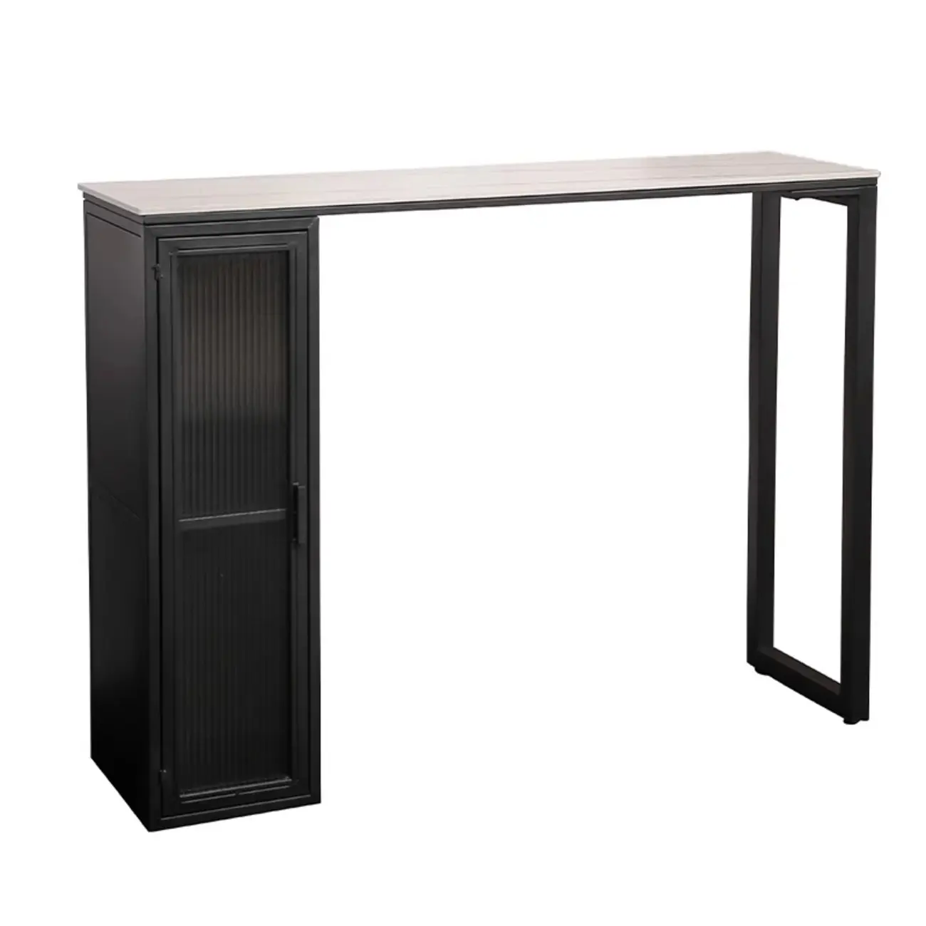 Modern Black Metal Fixed Top Storage Bar Tables Image - 2 | homeyfad