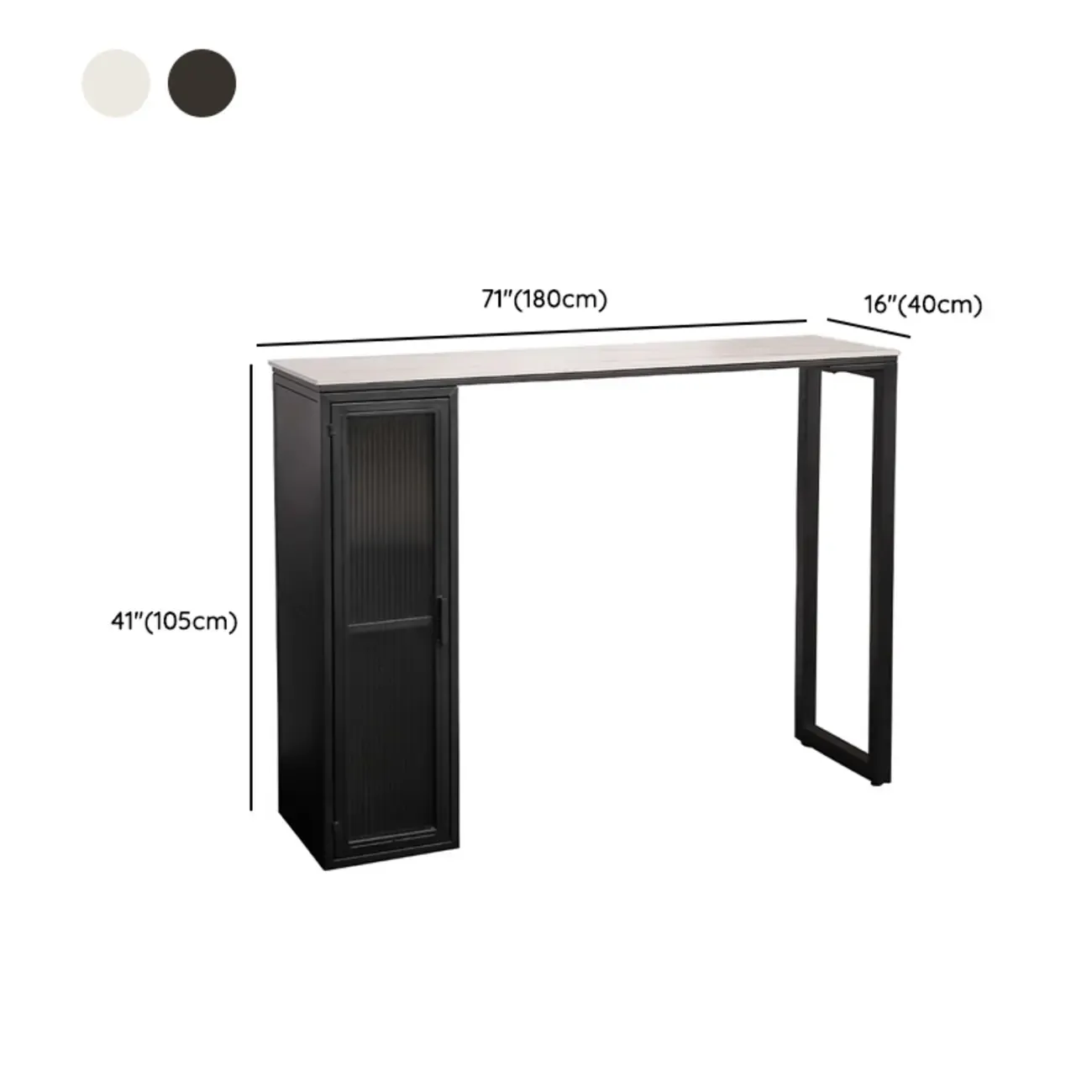 Modern Black Metal Fixed Top Storage Bar Tables Image - 13