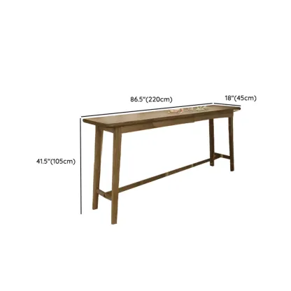 Simple Brown Wooden Footrest Bar Tables Image - 13