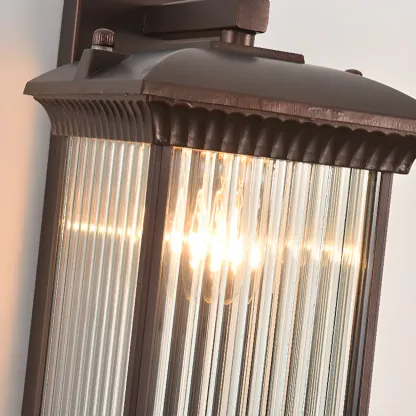 Vintage Metal Glass Classic Wall Sconce Image - 8