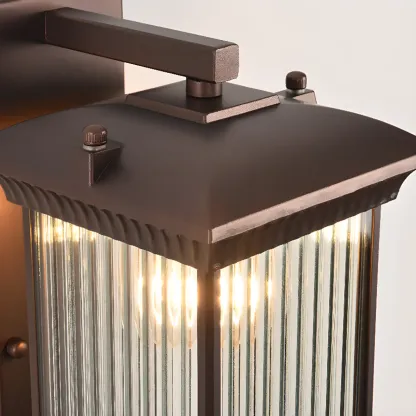 Vintage Metal Glass Classic Wall Sconce Image - 9