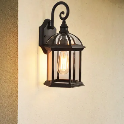 Vintage Metal Glass Classic Wall Sconce Image - 5