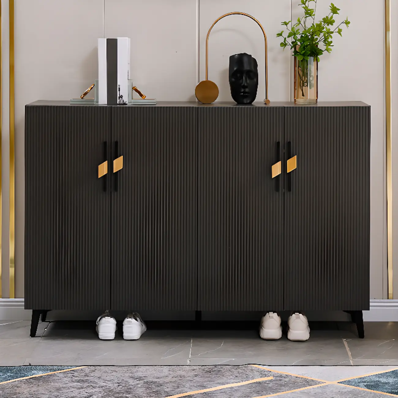 Modish White Wood Shoe Cabinet with Adjustable Shelves Image - 2 | homeyfad