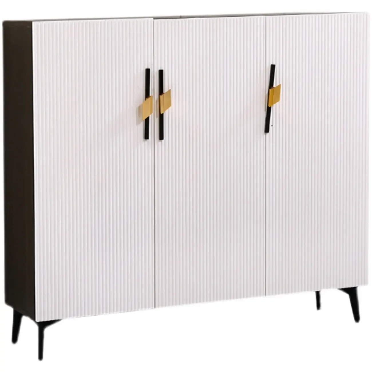 Modish White Wood Shoe Cabinet with Adjustable Shelves Image - 10
