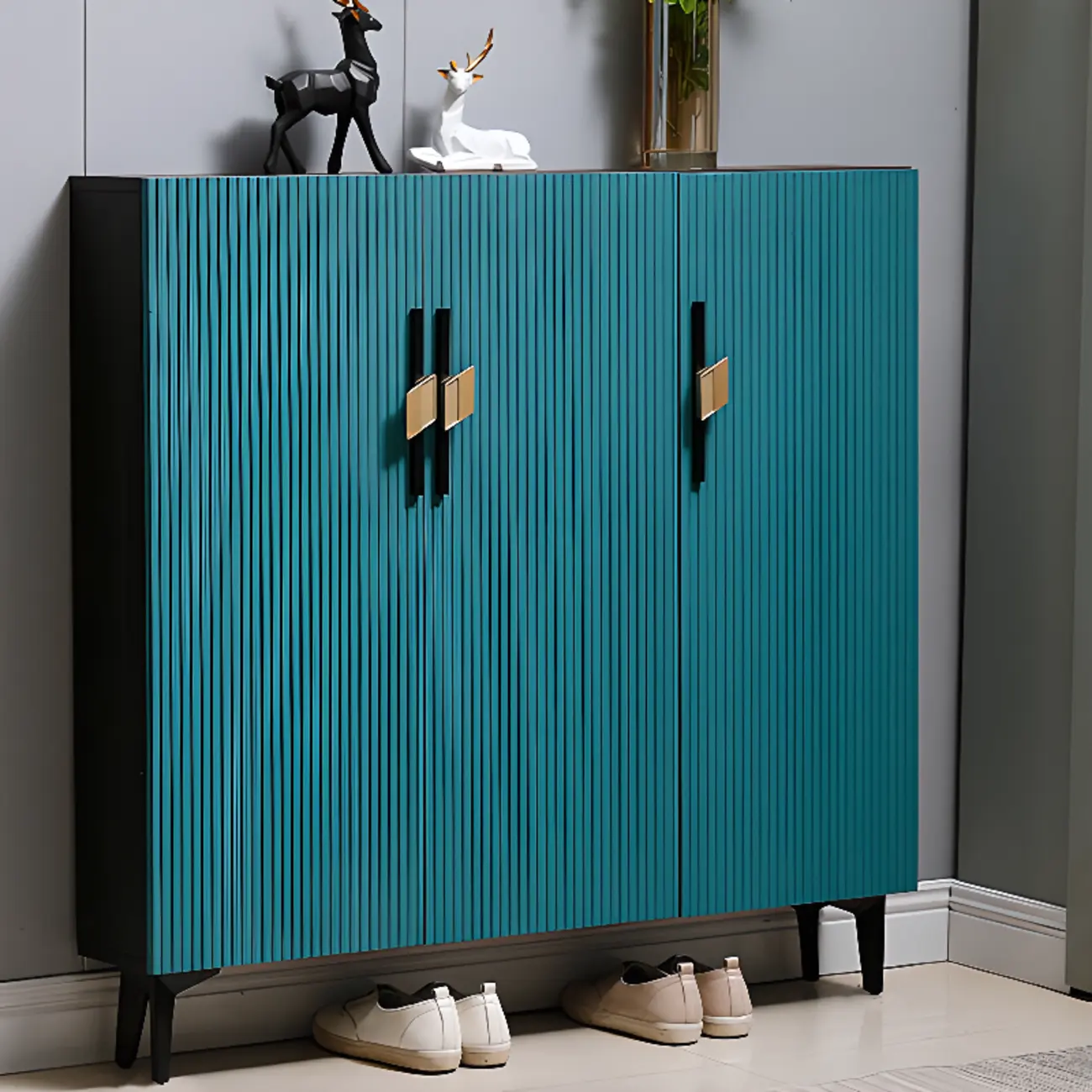 Modish White Wood Shoe Cabinet with Adjustable Shelves Image - 12 | homeyfad