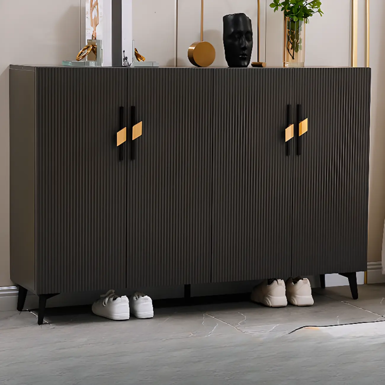 Modish White Wood Shoe Cabinet with Adjustable Shelves Image - 18 | homeyfad