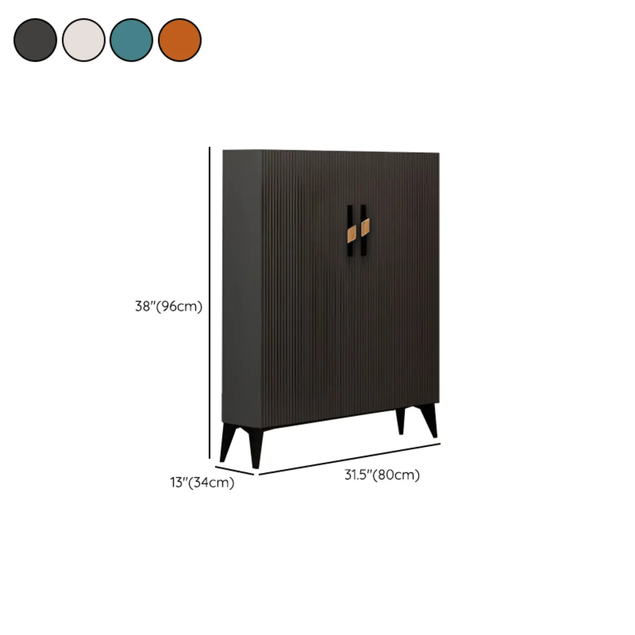 Modish White Wood Shoe Cabinet with Adjustable Shelves #size