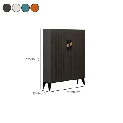 Modish White Wood Shoe Cabinet with Adjustable Shelves #size