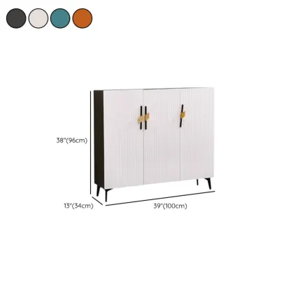 Modish White Wood Shoe Cabinet with Adjustable Shelves Image - 20