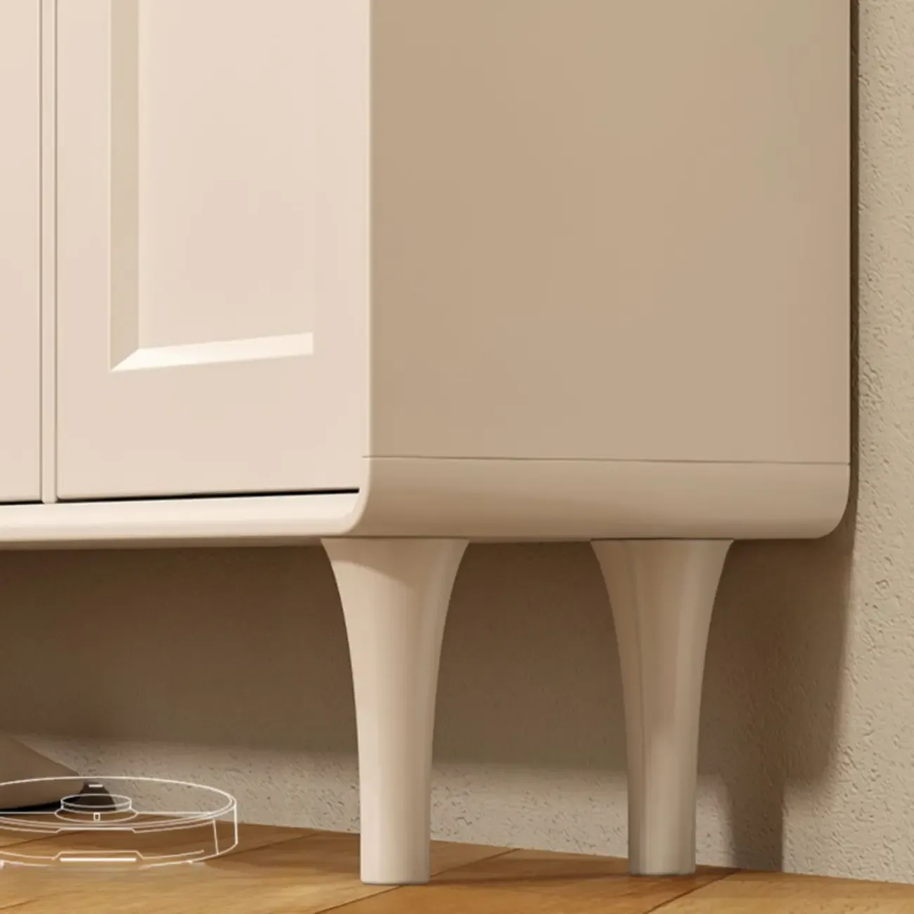 Beige Wood Entryway Shoe Cabinet with Hidden Storage  Image - 8